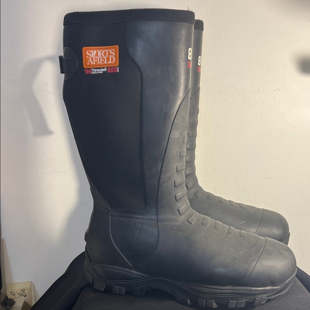Sports Afield Mens 16" Rubber Boots, 800 Thinsulate Ultra Size: 12 NEW NO BOX